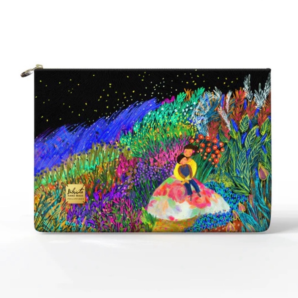Bibsisita “Lullaby” Colorful Artwork Clutch Bag, NWT